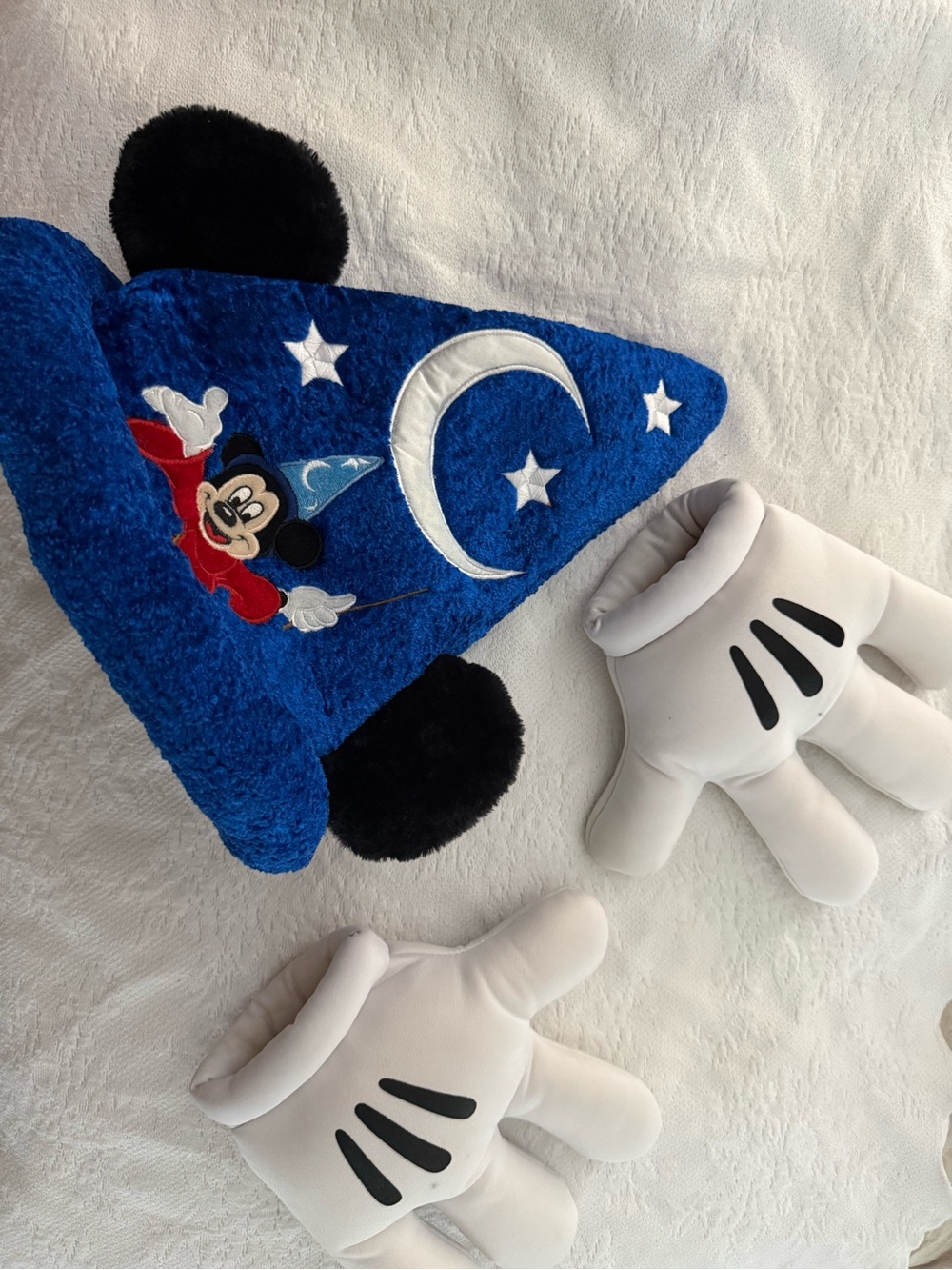 Disney Blue Sorcerer Mickey Hat with Plush Glove Mitts